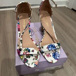 Stylish floral heel sandals